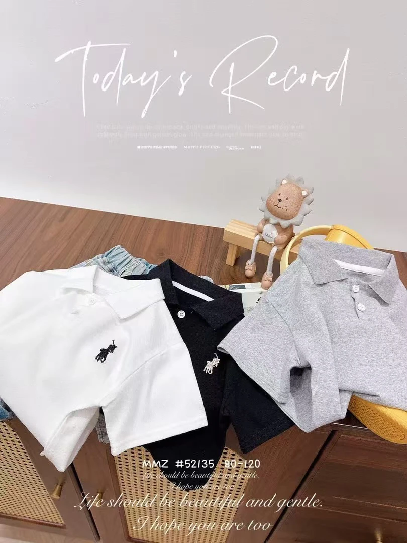 男短袖宽松型透气夏季POLO衫夏款翻领夏装童装