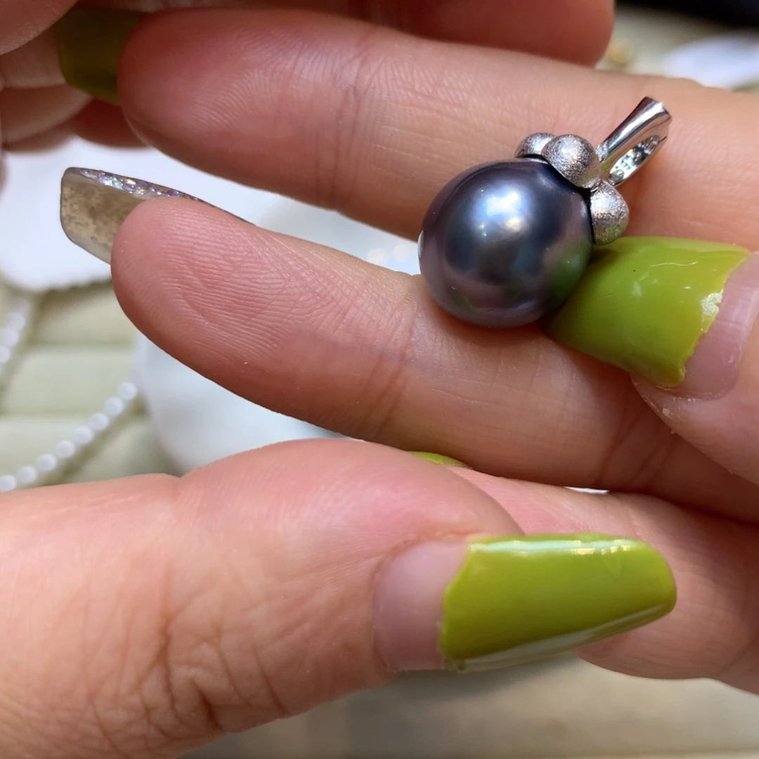 海水珍珠银S925镶嵌颈饰