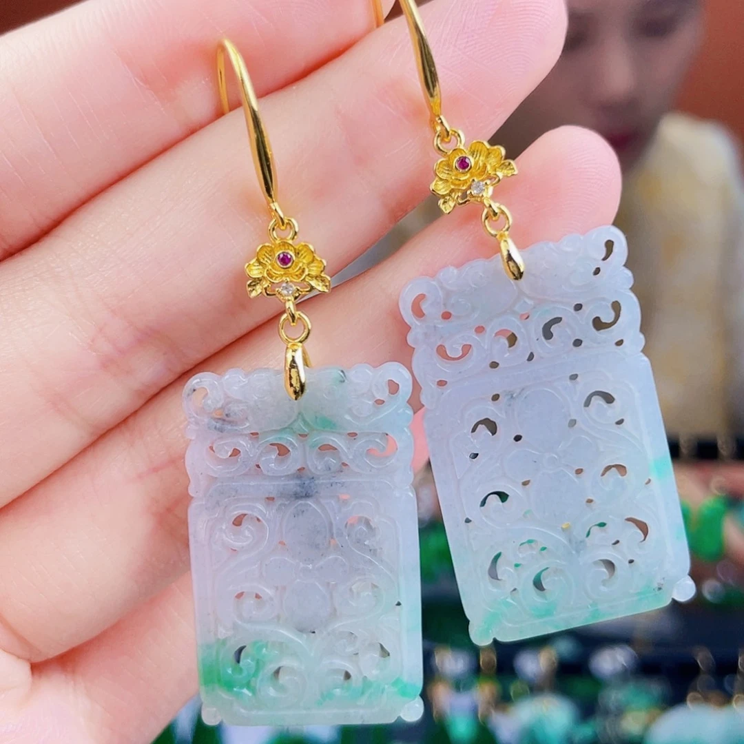 翡翠未镶嵌耳饰饰品