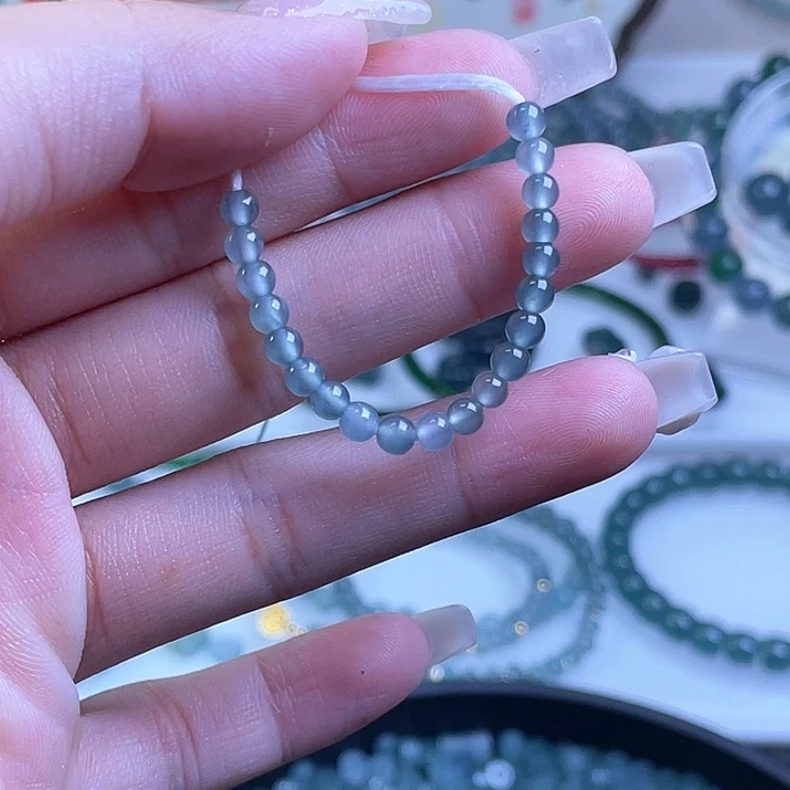 翡翠散珠3.5mm左右高冰起钢珠子20颗