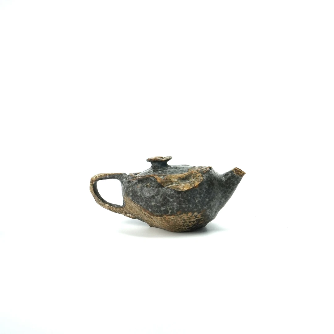 【系财】手凿随形豹纹手工茶壶泡茶壶天然冰碛岩高端茶具送礼自用