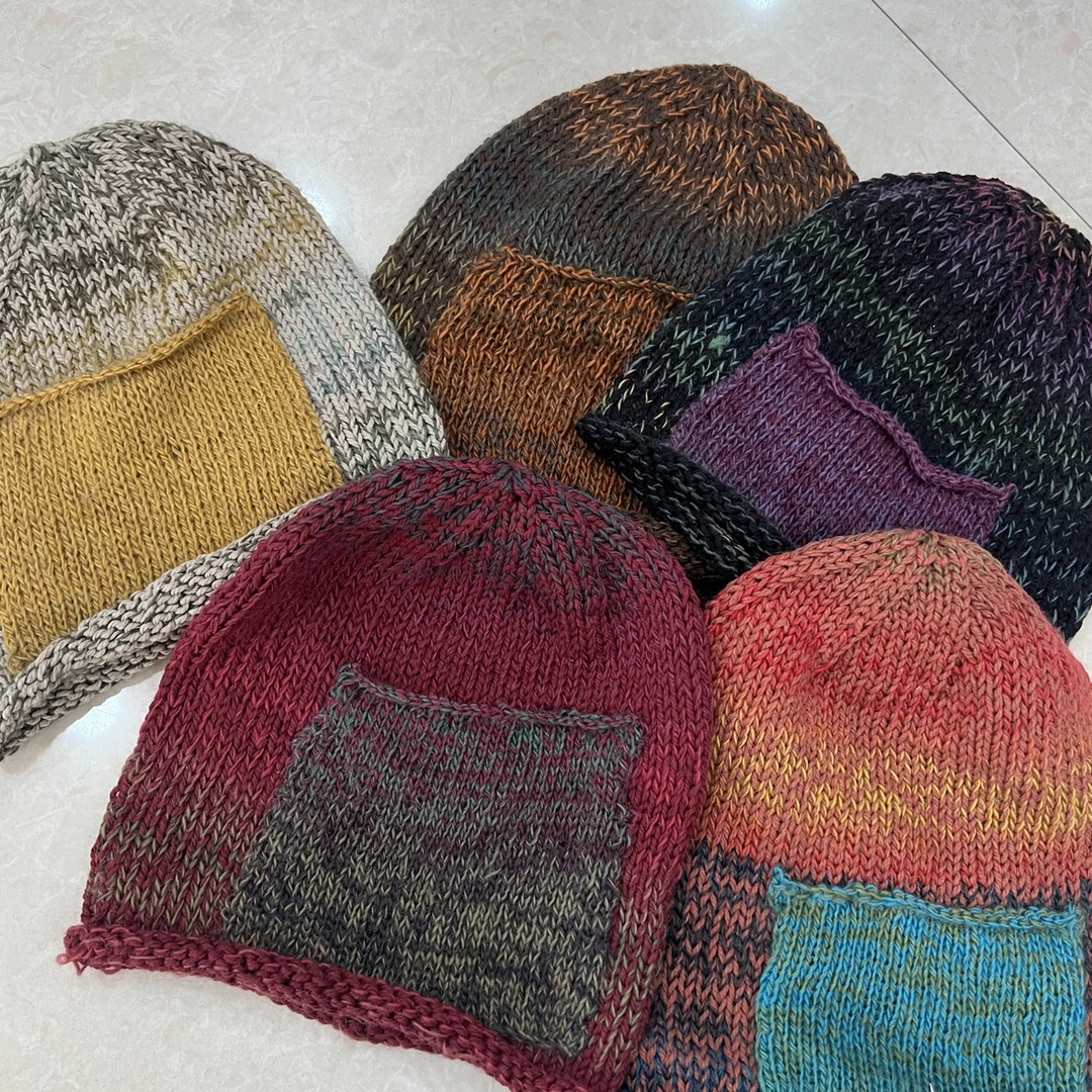 大补丁堆堆帽 大帽 段染同色系随机发