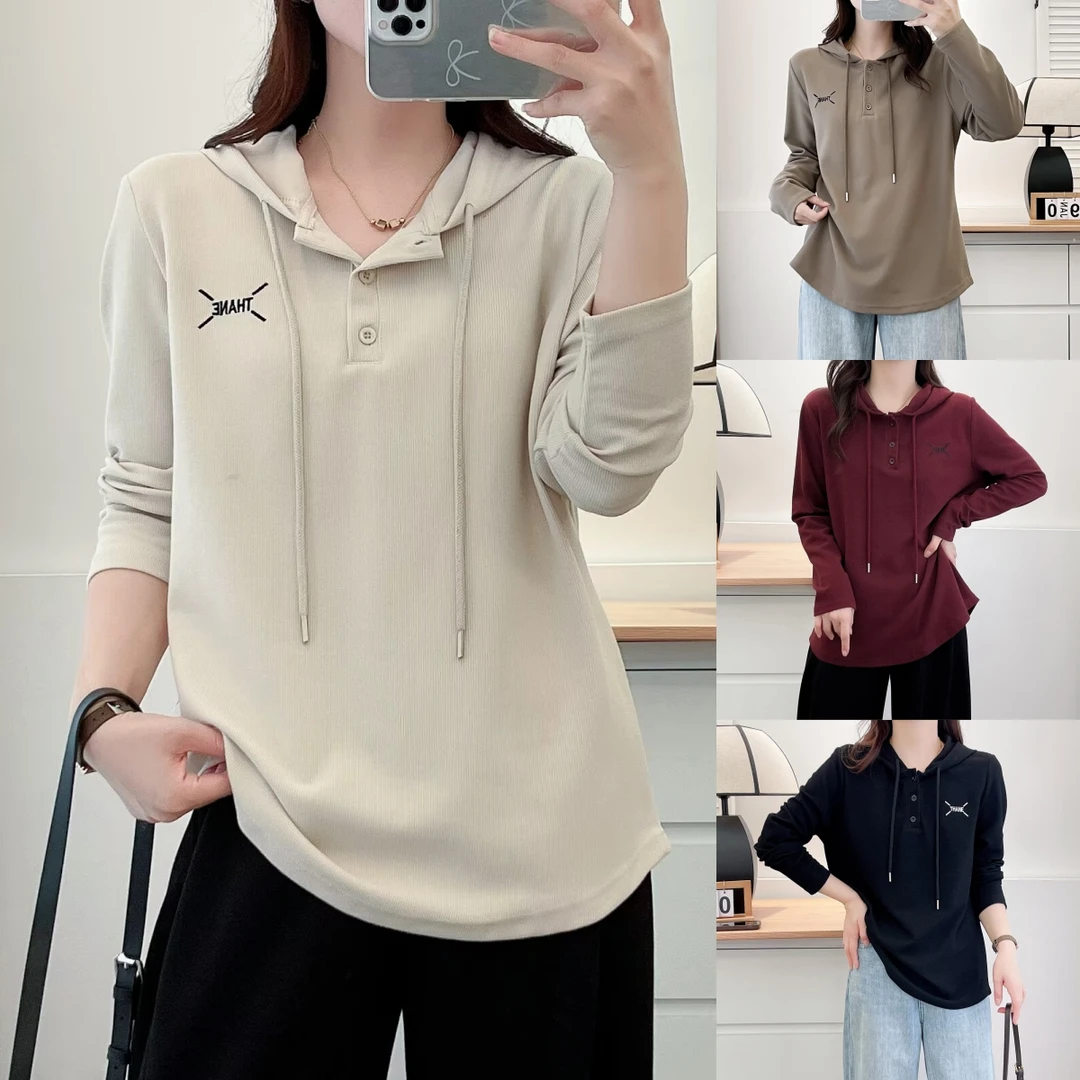 时尚显瘦秋装大码女装宽松休闲微胖mm套头连帽卫衣大码女装打底衫