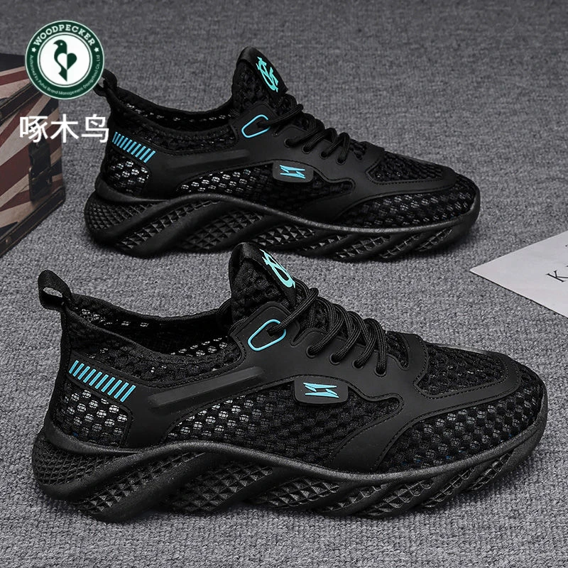 啄木鸟网鞋男2024新款夏季透气镂空薄款网面男鞋网眼休闲空调鞋子