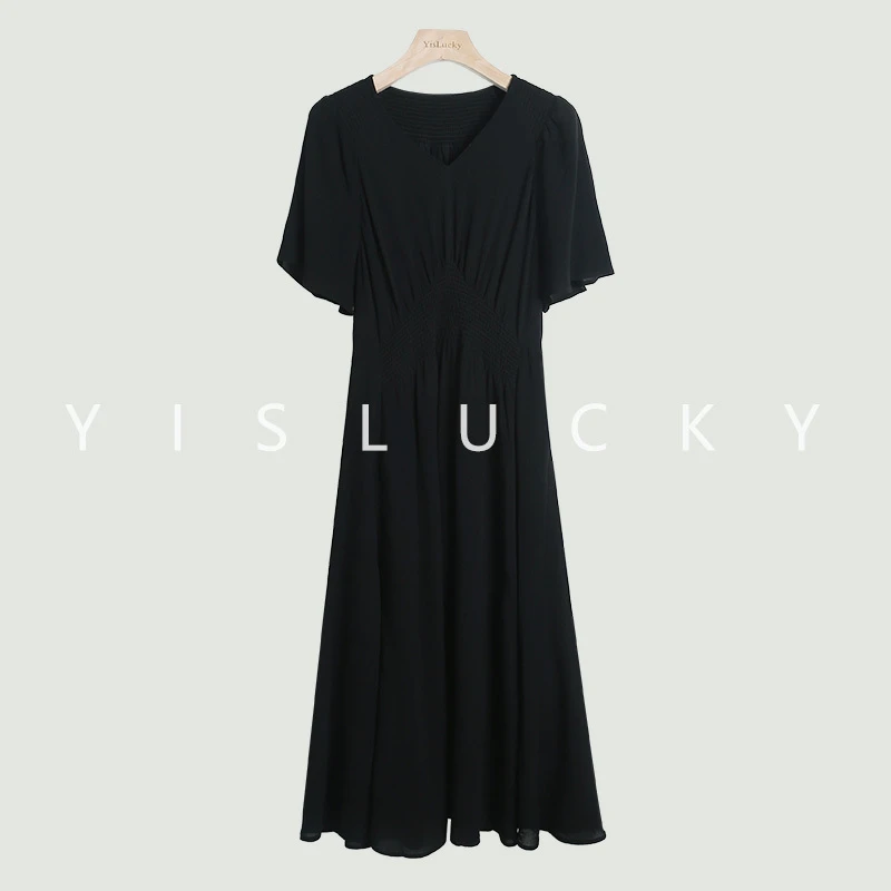 【精致雅典娜】23姆米桑蚕丝鬼绉真丝女士春夏高级感连衣裙LG9310