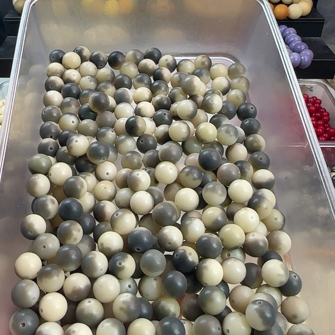 菩提根/象牙果手串拉13绿飘花圆251颗