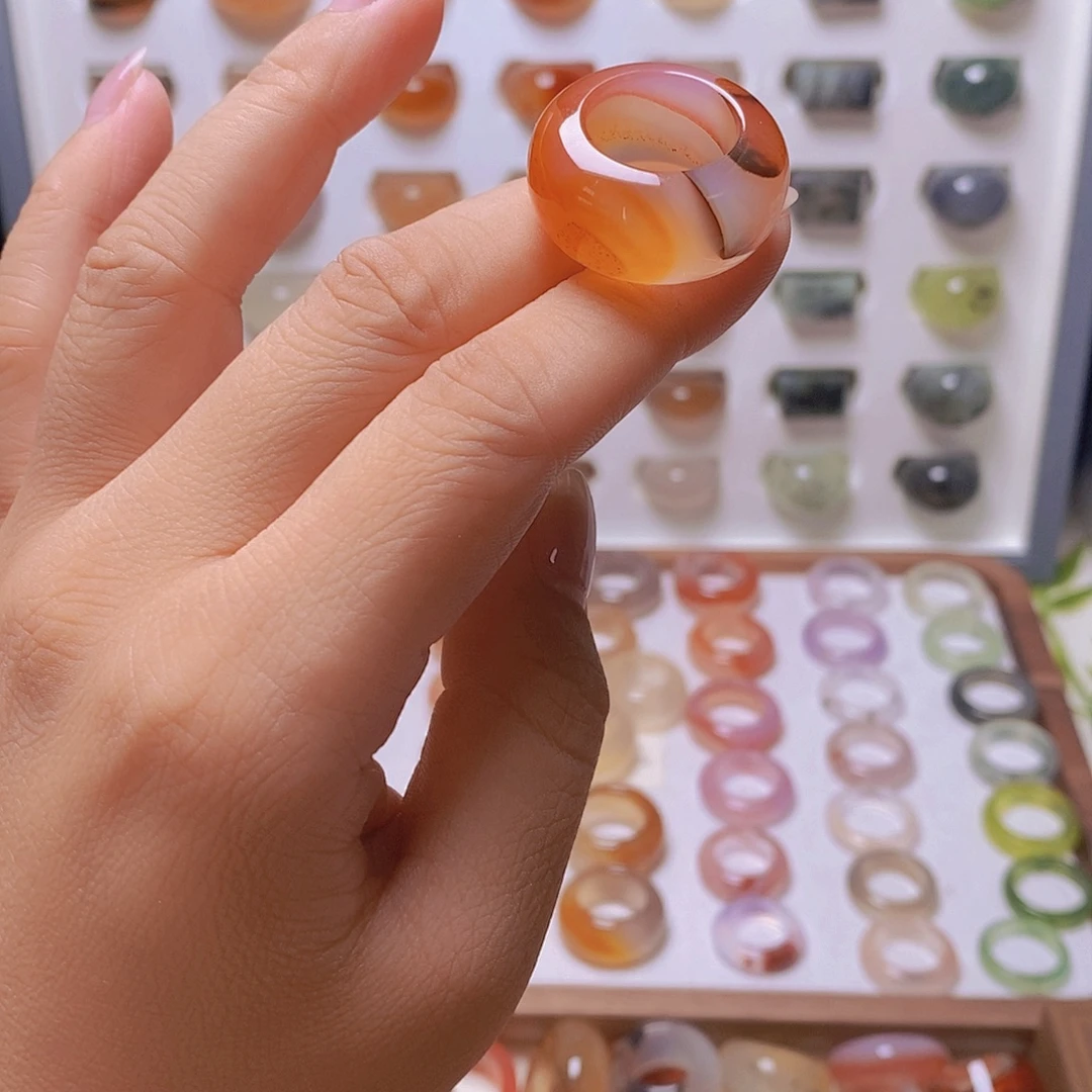 玛瑙/玉髓戒指未镶嵌港11不退换