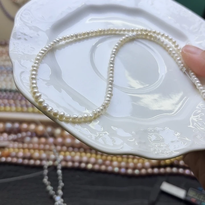 项链的手链是戒指淡水珍珠银S925镶嵌