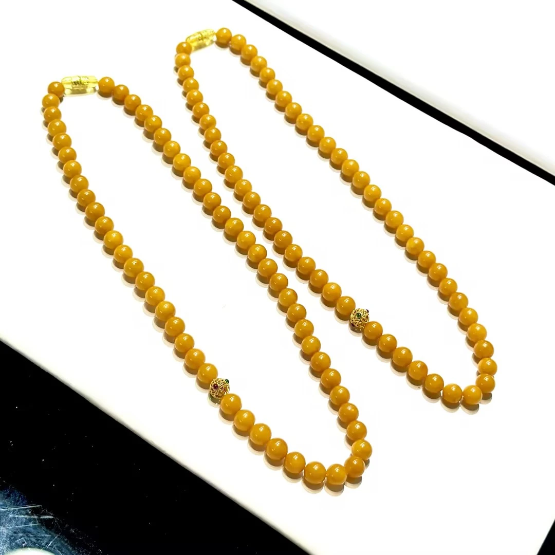 【CH】18k金蜜蜡DIY项链-约8mm（多样性发其一）