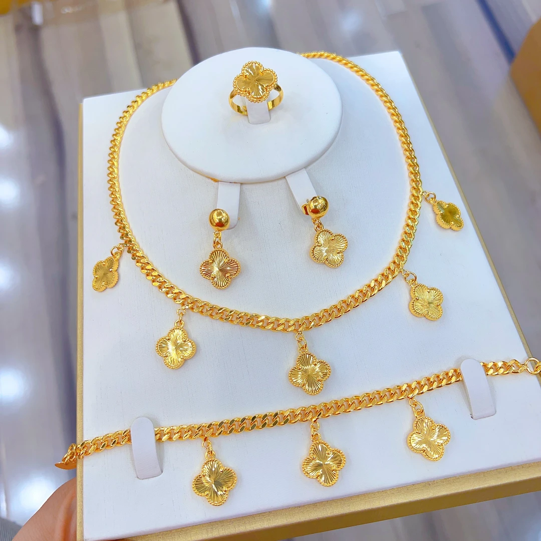 钛钢项链 伊帕尔阿依新款时尚百搭气质个性套装精美女款金色手工