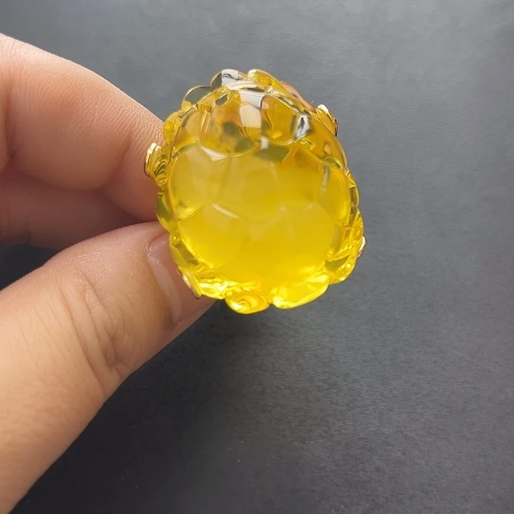 琥珀未镶嵌裸石戒指