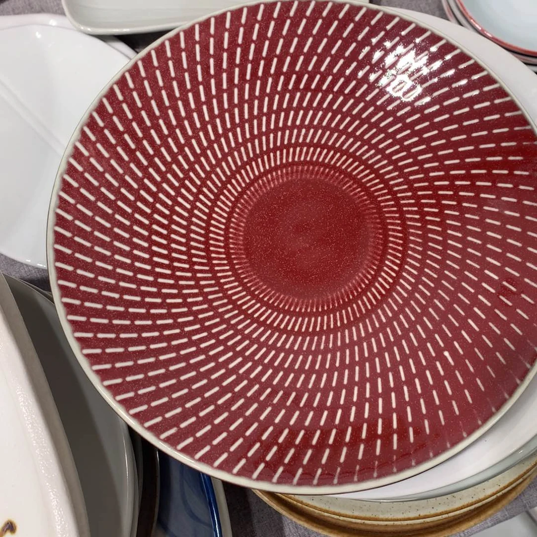 陶景德镇粗陶复古盘碗微瑕