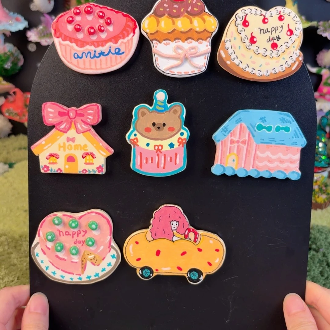 树脂石塑粘土手绘冰箱贴