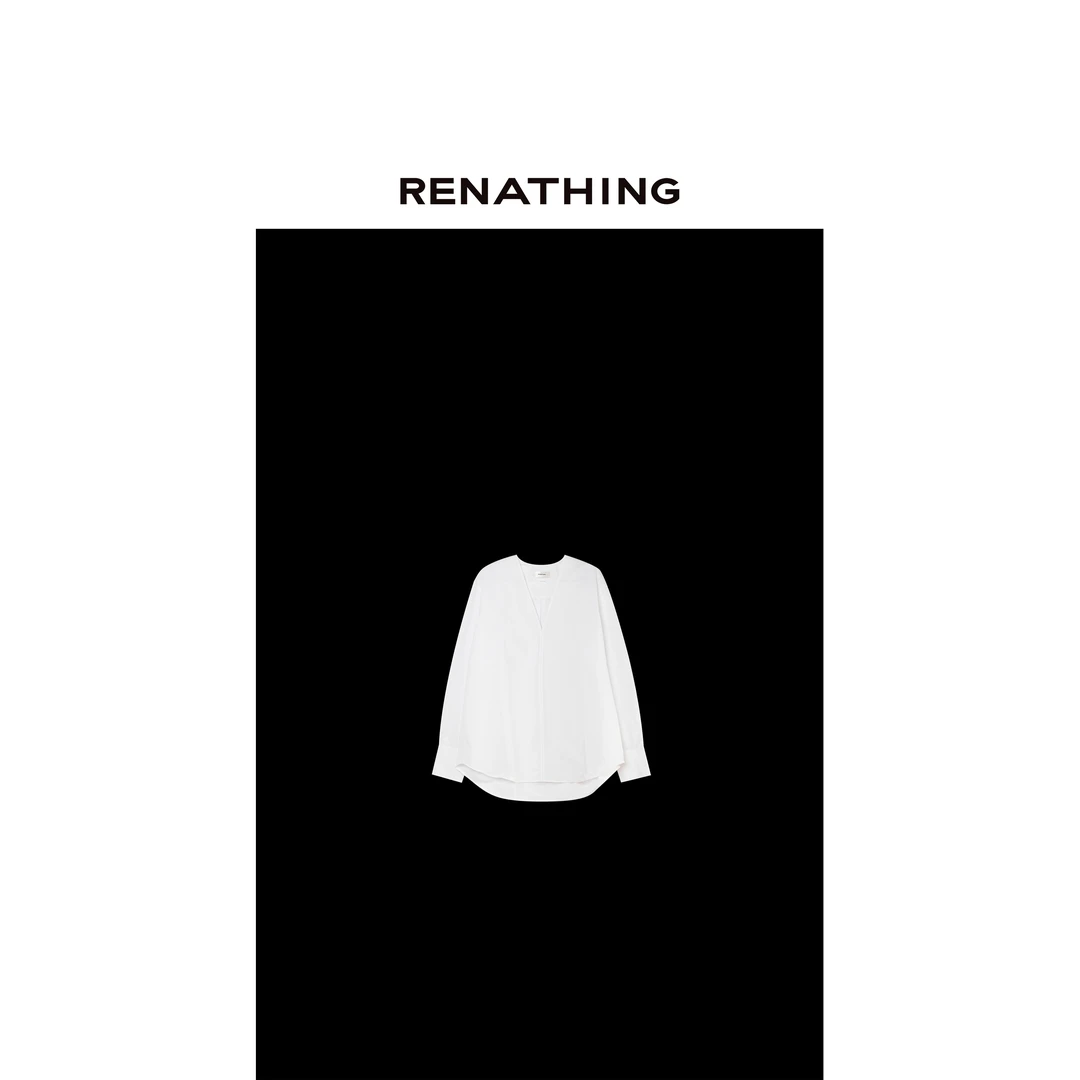 【RENATHING】净白V领衬衫