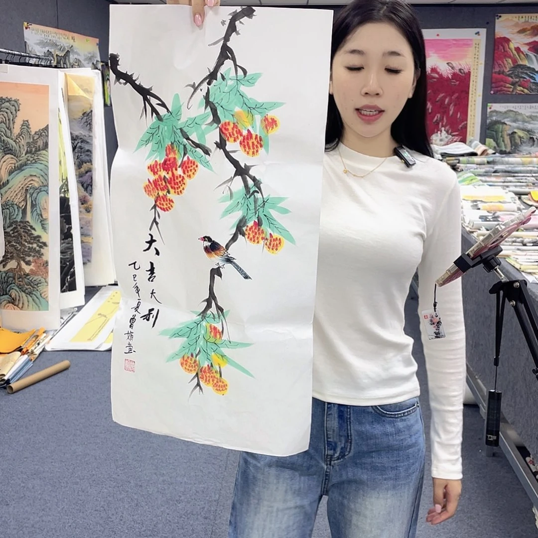 国画作品小姐姐放漏…