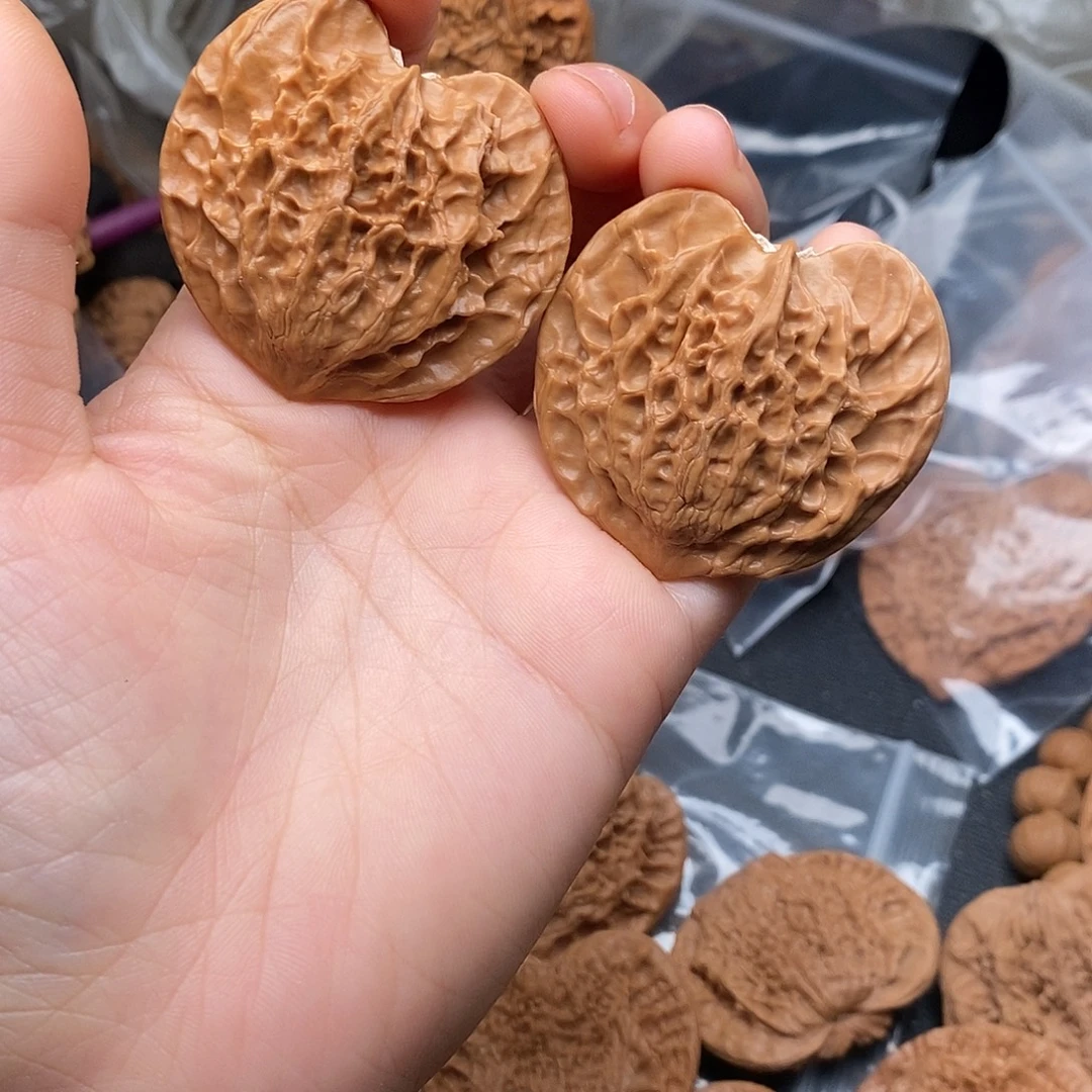 情***重吊坠文玩核桃桃心一对