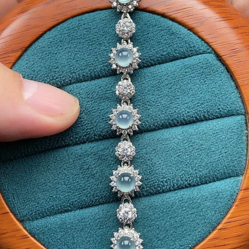 【闪购商品】银S925镶嵌手链翡翠丫***你