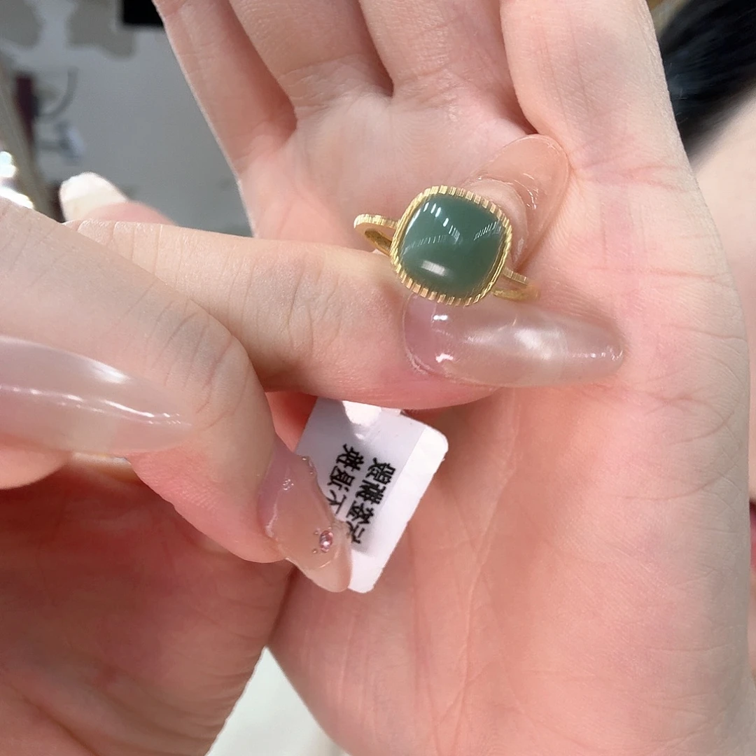 和田玉银S925镶嵌戒指