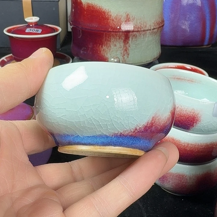 高***云220全手工拉坯钧瓷原矿釉主人杯