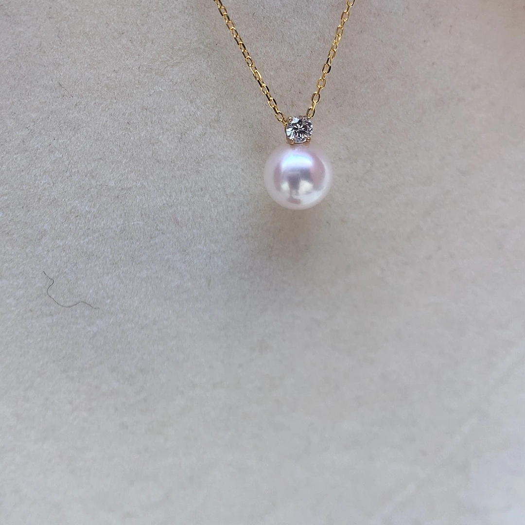 海水珍珠8-8.5mm ak戴妃18K金镶嵌