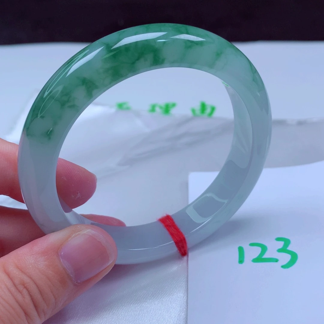 未镶嵌手镯翡翠缅甸天然A货翡翠手镯55.8