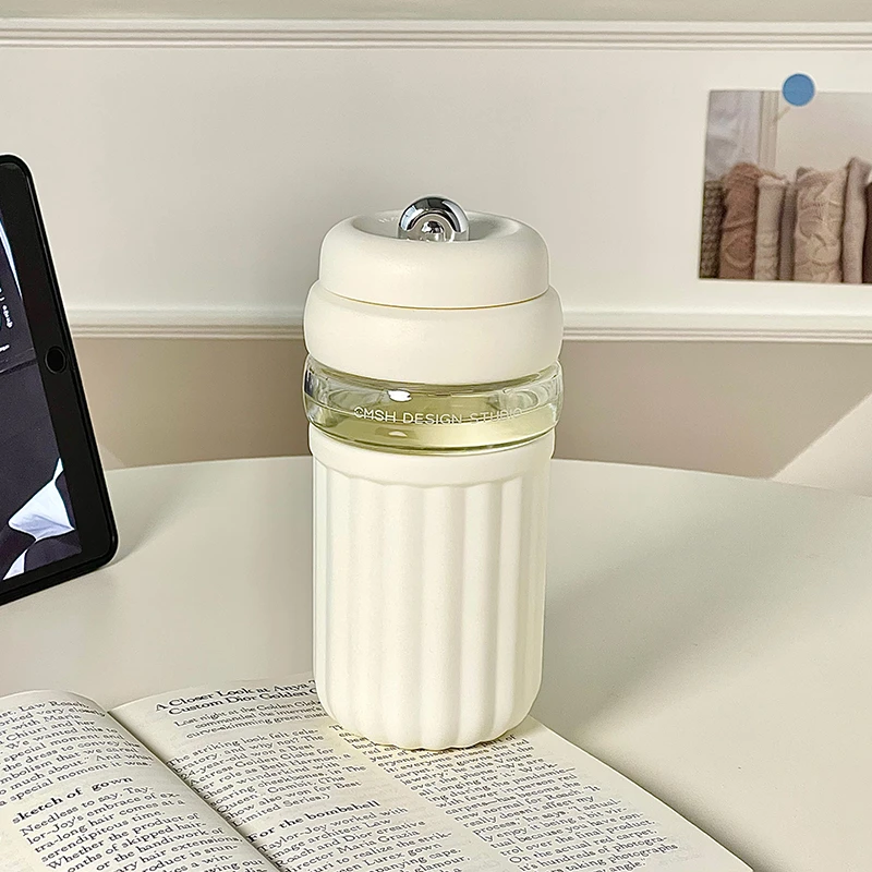 网红简约带盖大容量女士防烫玻璃杯高颜值泡茶便携耐热水杯子ins