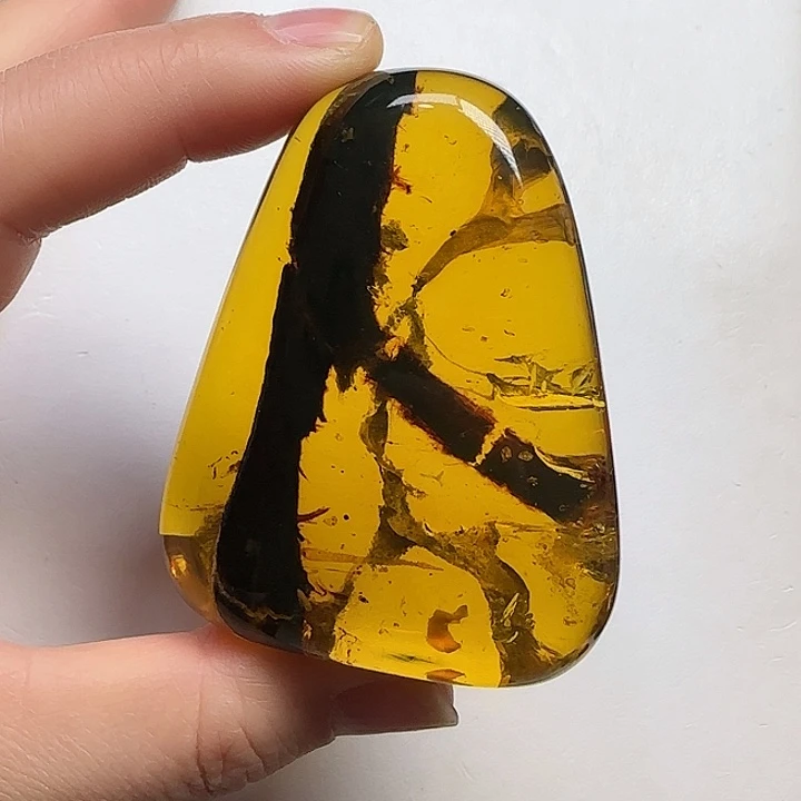 植物珀颈饰未镶嵌天然缅甸琥珀特色植物吊坠50克