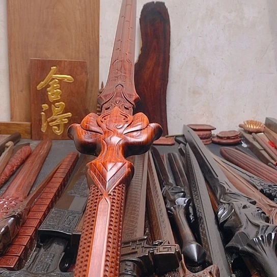 紫檀木木一米桃花剑