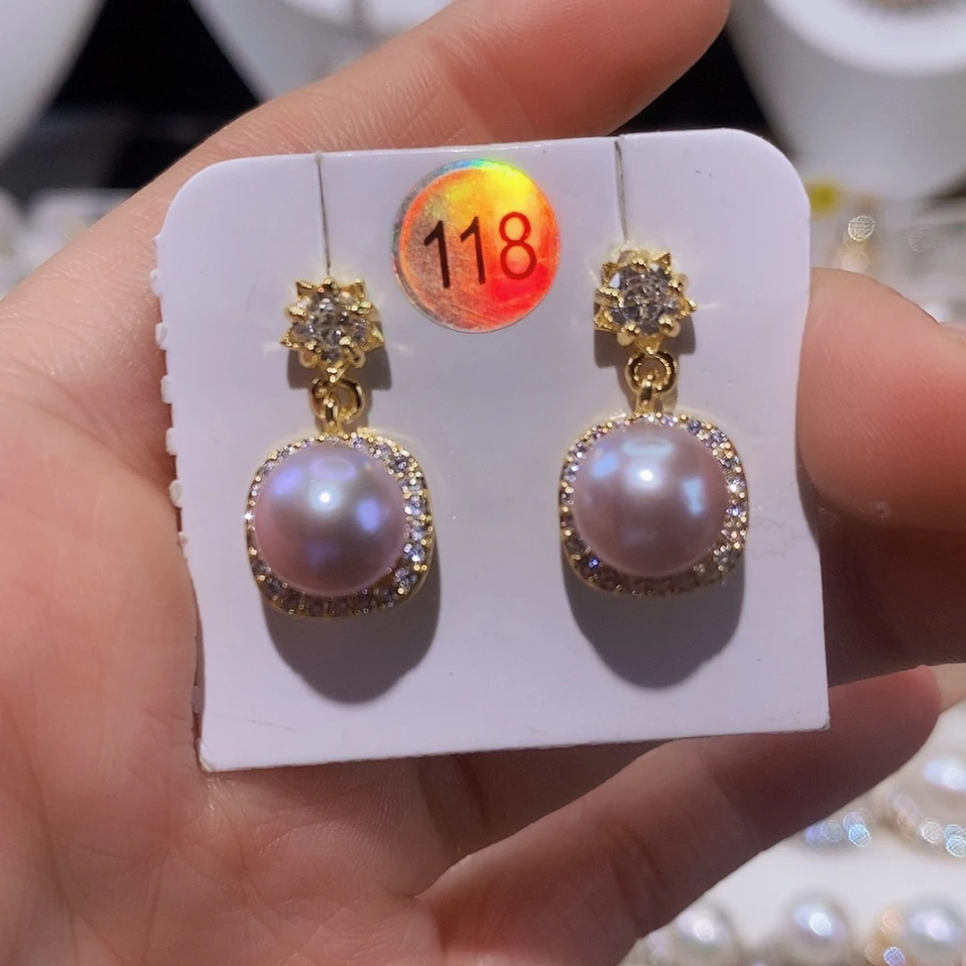 淡水珍珠耳饰合金