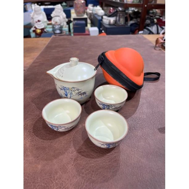 119福竹天下一壶三杯旅行茶具