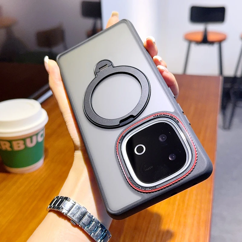 适用iQOOZ10Turbo手机壳新款Z10turboPro磁吸支架磨砂半透防摔套