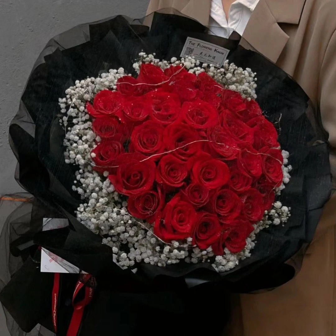 女神节鲜花【真情告白】33朵红玫瑰花花束生日鲜花生日花束生日礼物约会花束花店送花上门