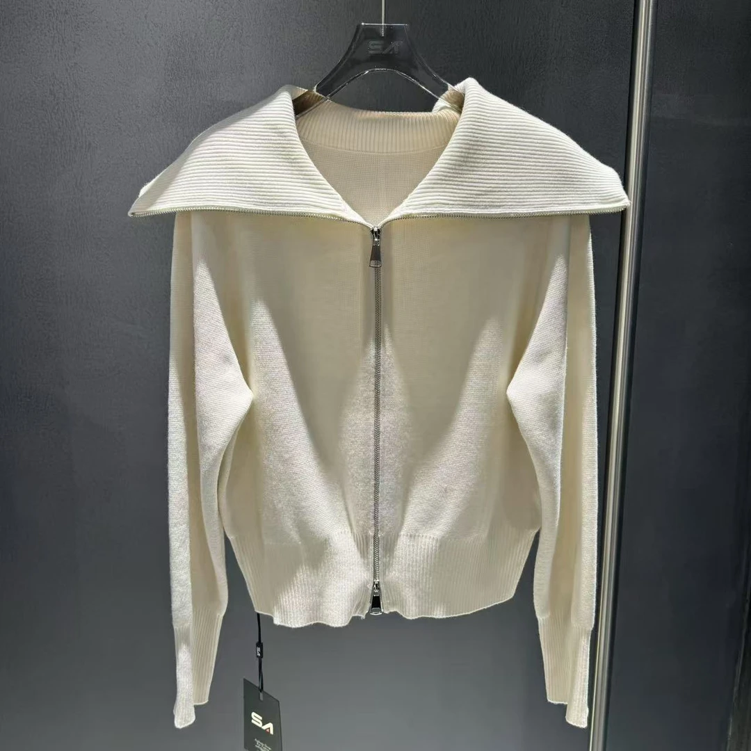 【2号链接】秋冬新款拉链针织开衫