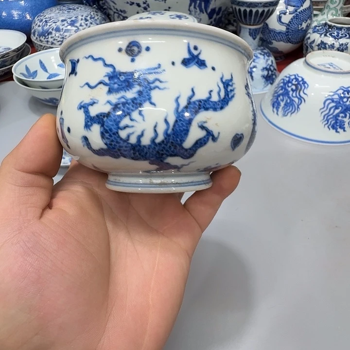 博***旅摆件陶瓷纯手工青花杯