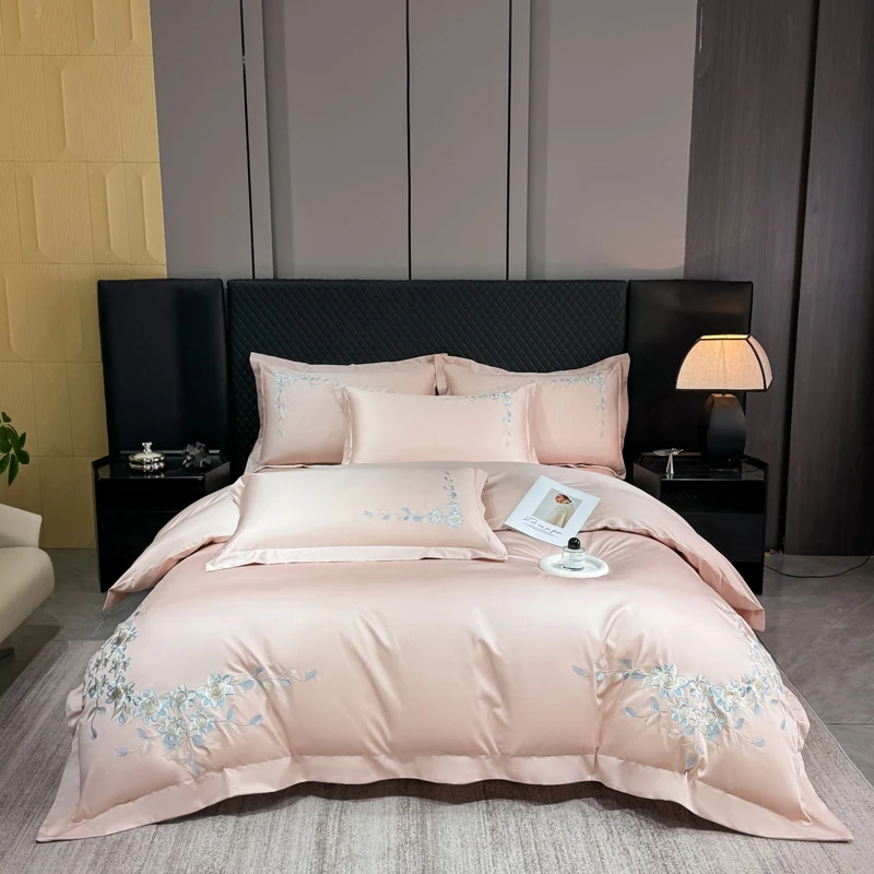 伊芙琳    百分百全棉高支高密四件套轻奢床品刺绣款