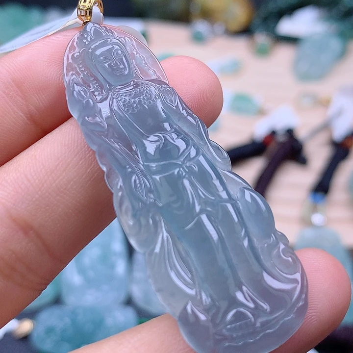 【闪购商品】翡翠颈饰18K金镶嵌翡翠吊坠