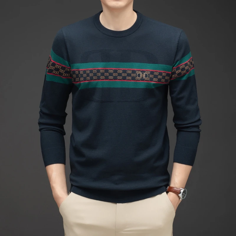 【新年清货】高档男士毛衣秋冬款内搭套头衫男款大佬针织打底衫男潮