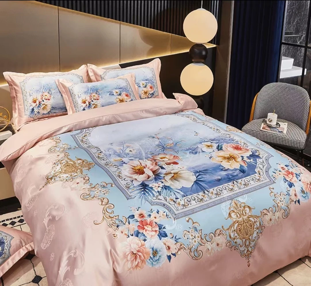 【雪】提花轻奢四件套被套200*230床单250*250枕套2只