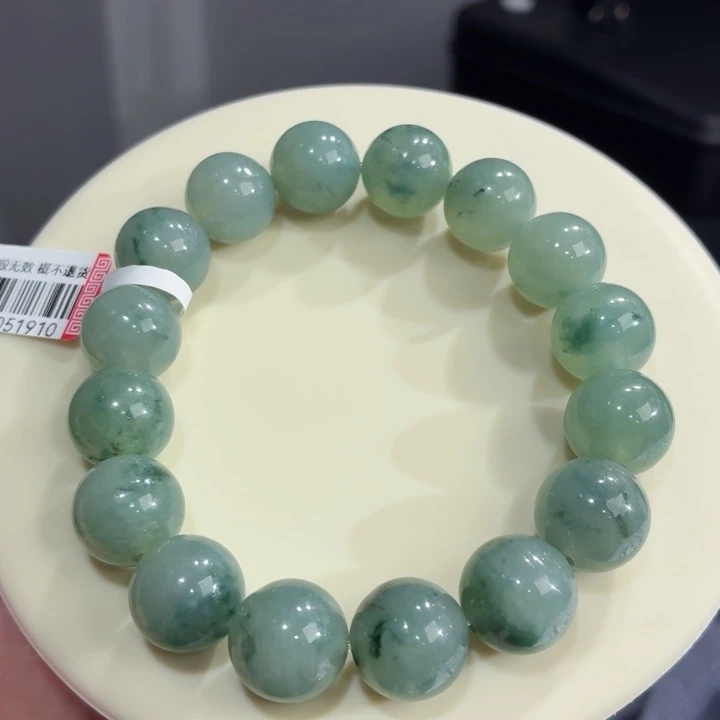 未镶嵌手链翡翠冰胶绿飘卡13.5