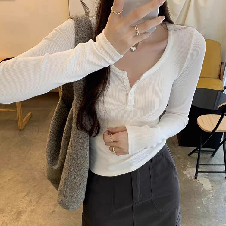 9132扣子打底S-XL【C5】