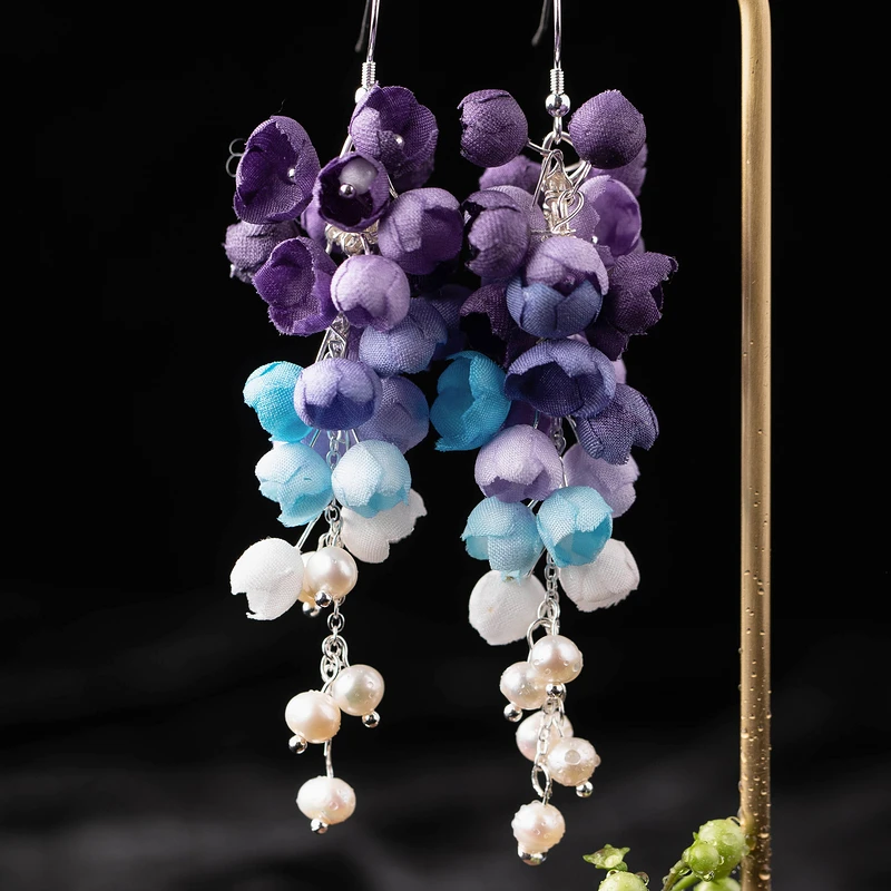 925银耳饰 生活在左耳饰复古百搭气质桑蚕丝耳环女设计感2923113