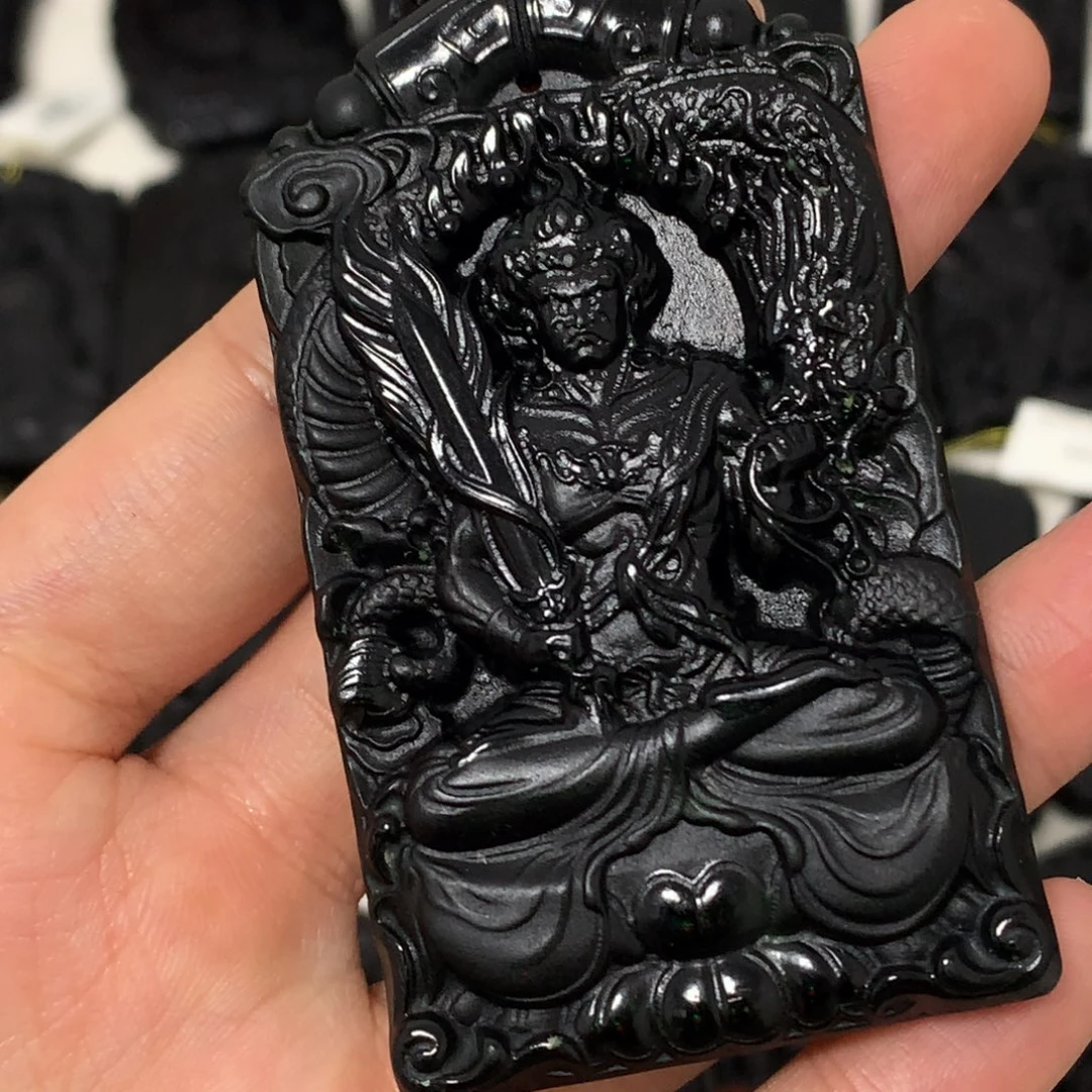 天然缅甸a货钢琴黑挂件