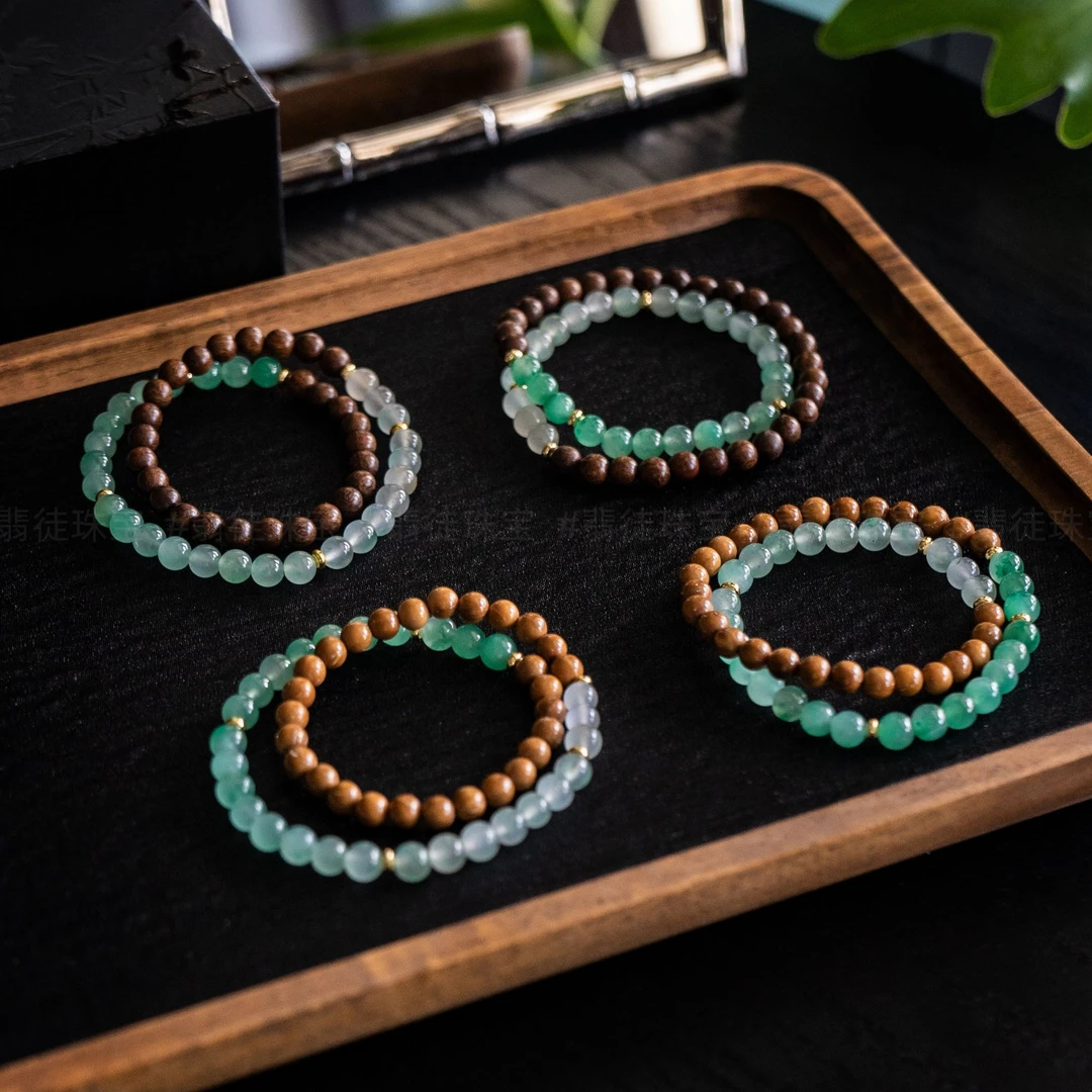 【菩萨蛮】天然石英质玉非洲翠中式复古小众文玩玉手串多样性发一件