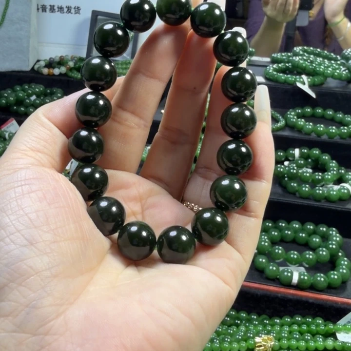 和田玉（碧玉）未镶嵌手链12
