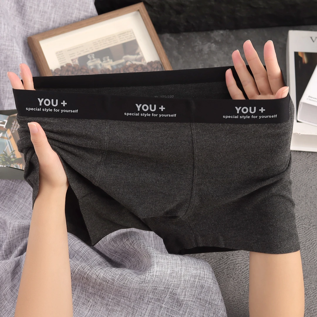 新款男款短裤男式潮流四角底裤头棉质男士内裤男生透气字母平角裤