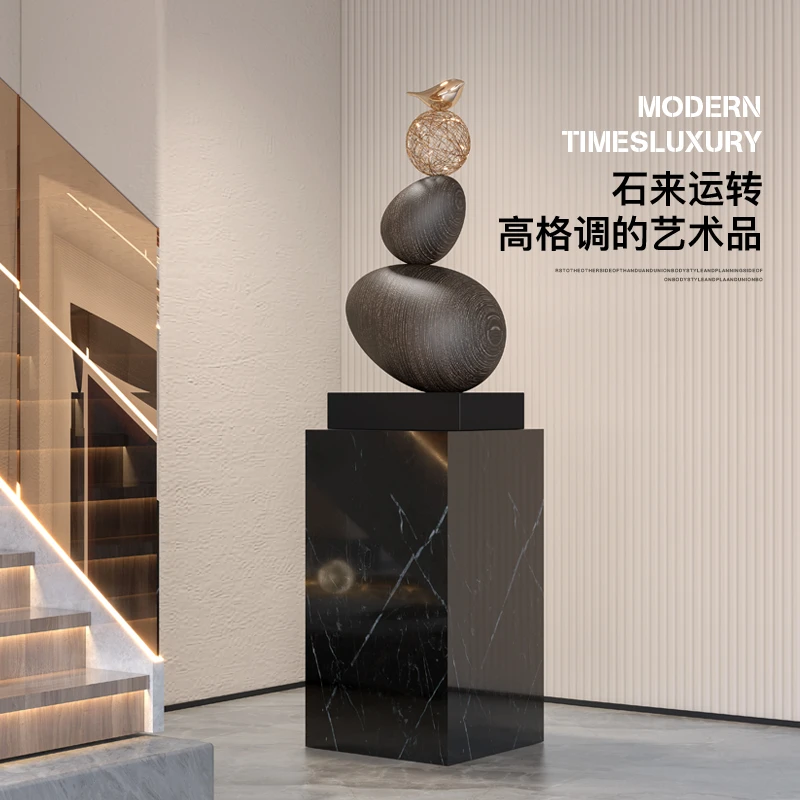 创意入户玄关柜雕塑办公室售楼处石来运转招财艺术摆件客厅样板房