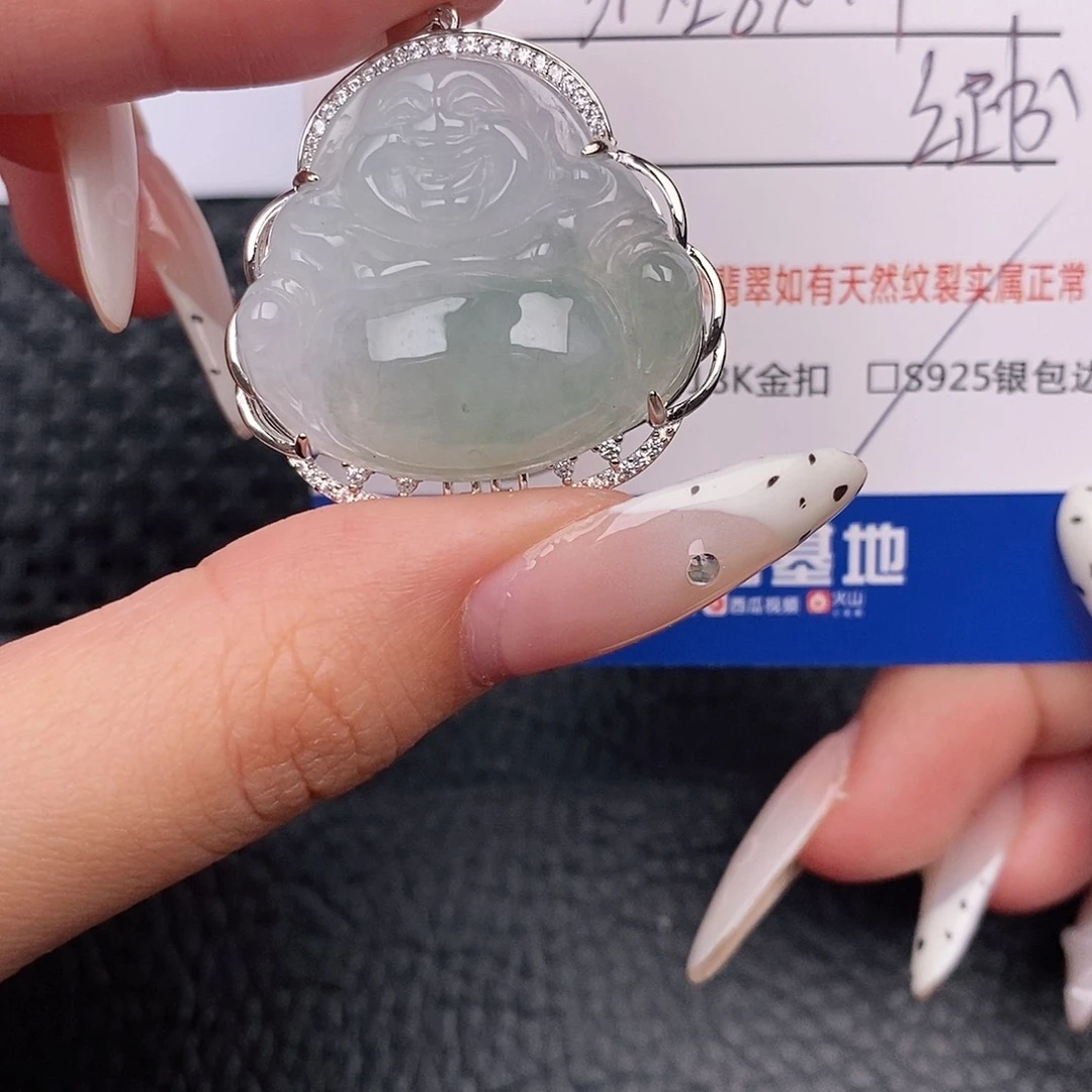 翡翠银S925镶嵌项圈吊坠