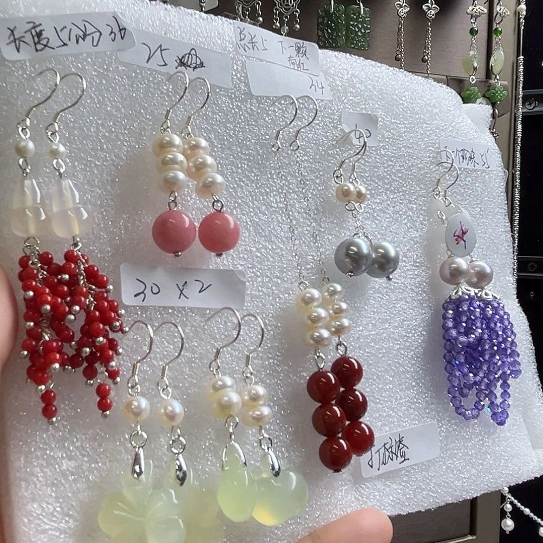岚***月无925银博雅手作S925纯银耳饰