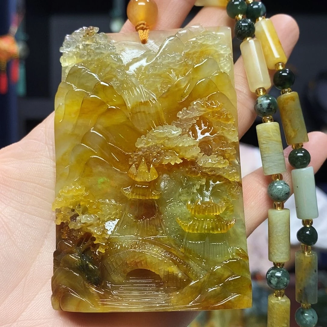 未镶嵌岫玉挂件吊坠