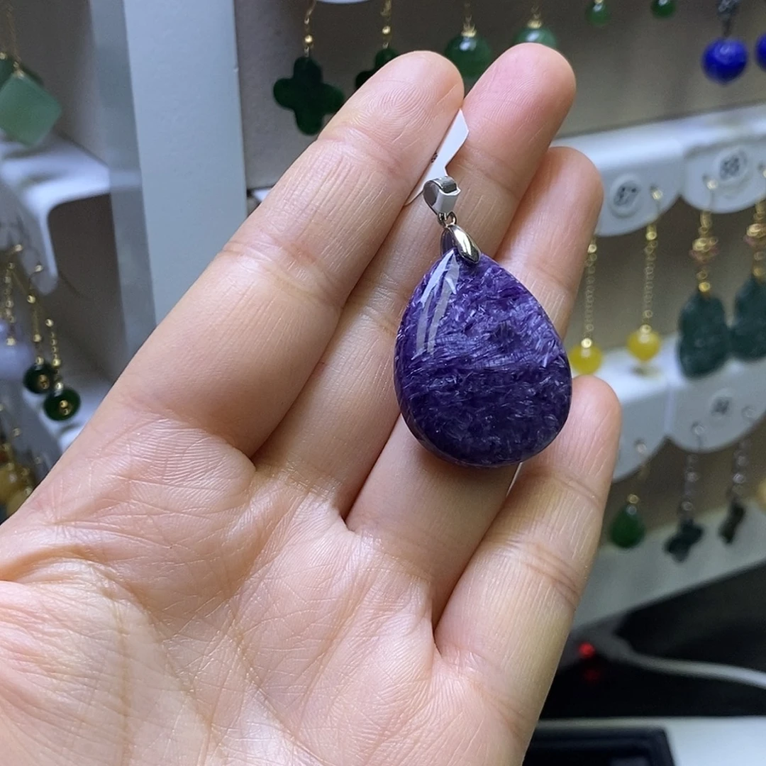 查罗石银S925镶嵌吊坠